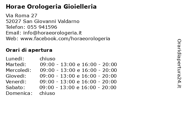 Gioielleria horae san 2025 giovanni valdarno